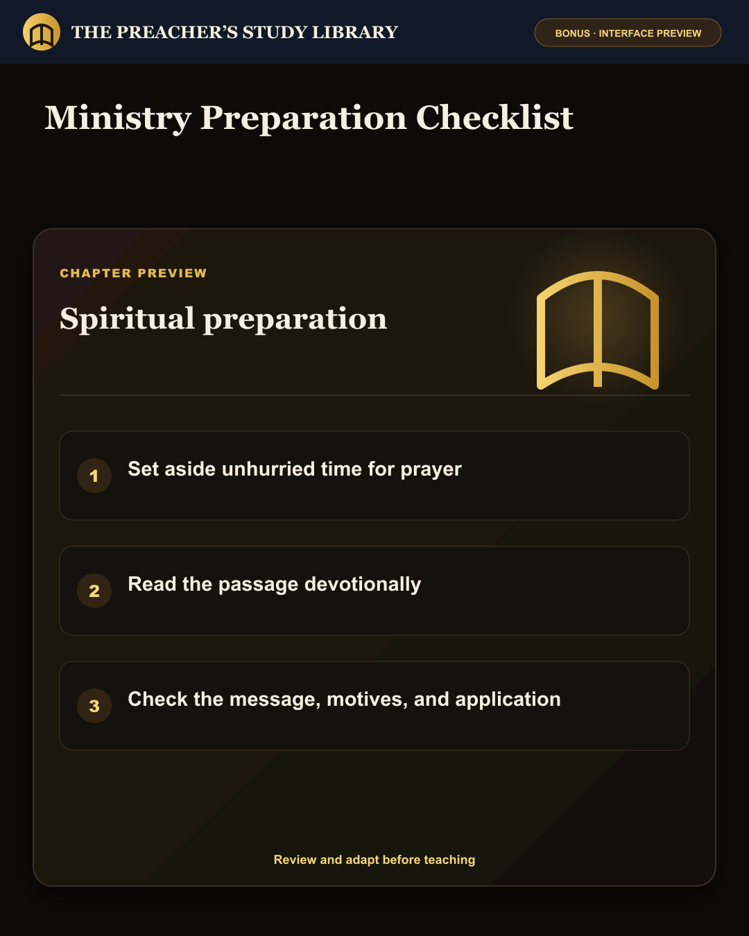 Ministry Preparation Checklist