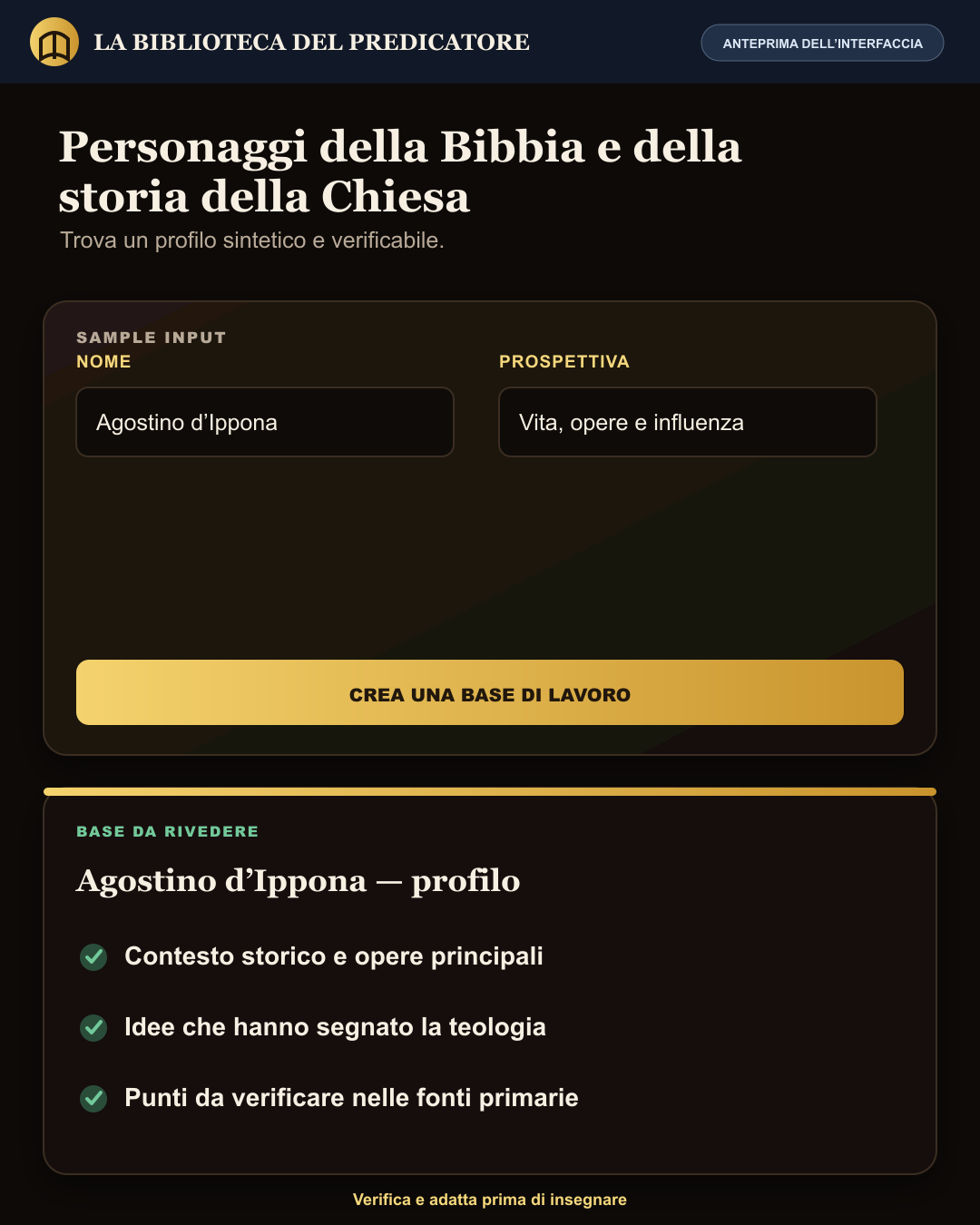 Personaggi e storia biblica